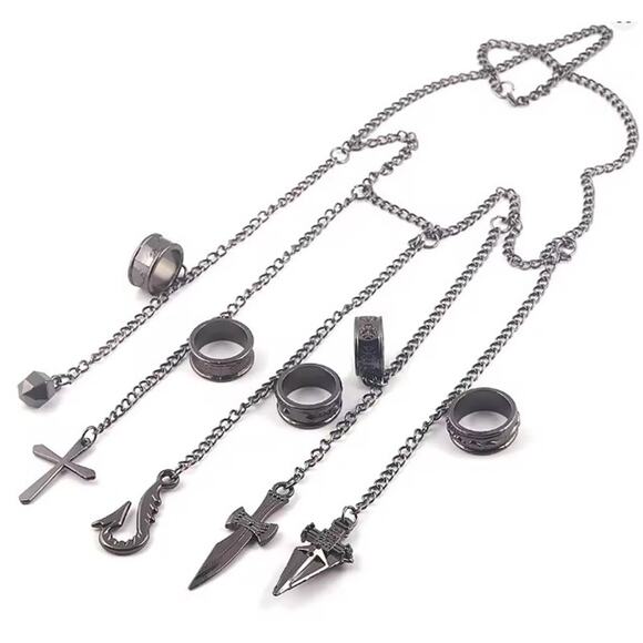 Kurapika Chain Ring Set – Hunter x Hunter Cosplay Finger Armor Jewelry - Picture 4 of 6